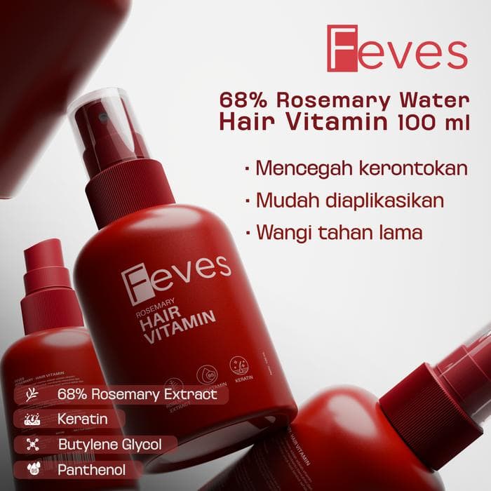 Rosemary Hair Serum - Vitamin Rambut Spray - Hair Vitamin Berkilau Alami (Perawatan Rambut Kusut Kering Rontok) – foto produk